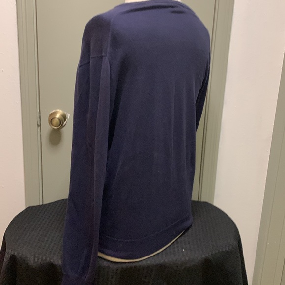 Polo Ralph Lauren Pima Cotton Navy Size Large  Mens Lightweight V Neck EUC - Picture 4 of 10